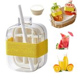 Cubitera 2 en 1, sin contacto, con tapa y recipiente, bandeja de silicona fácil de abrir y presionar para congelador, jugos y bebidas (rosa, 18 oz)