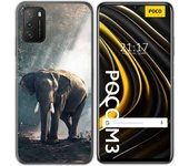 Tumundosmartphone Funda Gel Tpu para Xiaomi POCO M3 / Redmi 9T diseño Elefante Dibujos