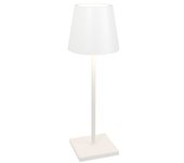 Lámpara de Mesa LED Poldina L Desk Blanca recargable y regular con badería de hasta 12 Horas