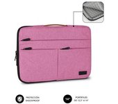 Funda Subblim Air Padding 360 Sleeve para Portátiles hasta 14'/ Rosa