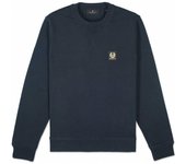 Belstaff Sudadera de Algodón Negro con Detalle de Pespuntes en V