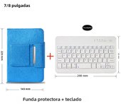 Universal Wireless Bluetooth Keyboard with Leather Case Stand Cover for iPad 7 8 Inch 9 10 Inch Tablet for iOS Android Windows