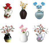6 mini imanes de cerámica para jarrones, ideales para decorar plantas de nevera, accesorios de cocina, imanes resistentes para jarrones decorativos (A)