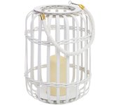 Farol de bambú con vela a pilas D20x28h cm