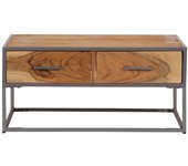 vidaXL Mesa de centro de madera maciza de acacia 75x75x35 cm Mesita de Salón o Comedor o Auxiliar Mesa de Café Meuble Salón