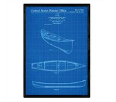 Nacnic Poster Con Patente De Kayak 1. Lámina Con Diseño De Patente Antigua En Y Con Fondo Azul