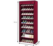 LUTODY - Zapatero Organizador de zapatos de tela textil, Auxiliar compacto de varios niveles, vertical, tubo de metal plegable - Vestidor portátil para recibidor, entrada, sala de estar, salón - Ligero y resistente