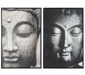 Cuadro DKD Home Decor 62,5 x 4,5 x 93 cm Buda Oriental (2 Unidades)
