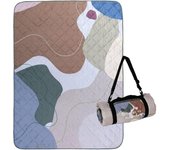 Mantas de picnic impermeables Exclusivos Mezclas de 3 Capas, 60x80 pulgadas, Manta de Playa Grande a prueba de Arena, Manta plegable para exteriores para acampar sobre césped, Tapete de Picnick