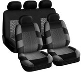 Fundas universales para asientos de coche, protector de asientos traseros y traseros, color negro y gris.