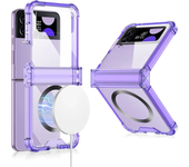 Colorful Folding Hinge Transparent For Samsung Galaxy Z Flip 5 4 3 Magsafe Magnetic Wireless Charging Case Shockproof Hard Cover