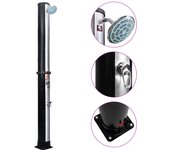 vidaXL Ducha Solar de Jardín con Alcachofa y Grifo 40 L Camping Secundaria Color Negro,  Negro y plateado, y mas