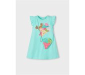 Moda infantil niña MAYORAL 3.940 010 BESTIDO BOLSITO AQUA 35453 25V