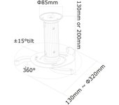 Soporte de Pantalla Plana Neomounts Newstar BEAMER-C80WHITE para Escritorio - Accesorios para Proyectores