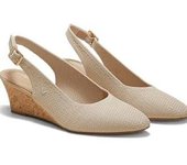 Tamia Slingback Wedge Pro Sandalias de cuña con tira trasera y punta de almendra para mujer con soporte para arco zapatos de vestir de fiesta con correa ajustable
