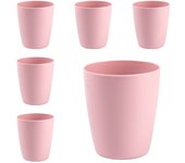 Plastic Forte Classic  - Set de 6 Vasos de Agua de 400 ml Reutilizables. Ideal Fiestas. Rosa