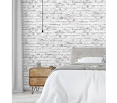 Muestra DIN A4 de Papel pintado vinílico lavable efecto ladrillo vintage blanco y gris relieve 3D - Nevada 453171 de GAULAN