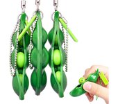 Squeeze Soybeans Fidget,3 piezas Pea Pod Fidget Relief Ansiedad y estrés Fidgets Keyring Squishy Bean Keychain
