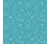 Papel Pintado Florales en fondo azul menta