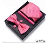 Solid Color Holiday Gift Tie Handkerchief Pocket Squares Cufflink Set Necktie Box Dark Blue Man Fit Formal Party Easter Day