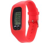 Reloj inteligente con contador de pasos para caminar, podómetro deportivo, pulsera con podómetro, monitor de calorías, rastreador de actividad física, silicona, color rojo