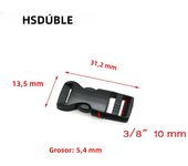 10 Pcs/Pack Plastic Side Release Buckles For Paracord Bracelet / Backpack Black