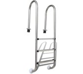 vidaXL Escalera de piscina 3 peldaños acero inoxidable 304 120 cm