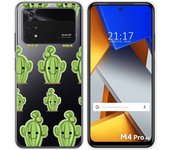 Funda Silicona Transparente para Xiaomi POCO M4 Pro 4G diseño Cactus Dibujos