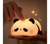 Luz Nocturna Infantil Panda: Lampara Bebe Noche con 3 Modos de Brillo, Lampara de Silicona Recargable, Luz Nocturna Temporizada con Función Táctil, Lámpara Decorativa-Regalo para Niñas & Niño