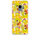 Funda original compatible con Samsung Galaxy S9 - Sylvestre y Piolin Patron amarillo