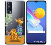 Funda Gel Transparente para Vivo Y52 5G / Y72 5G diseño Jirafa Dibujos