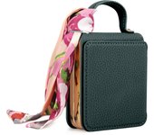 VIETAO Mirror Mobile Phone Case For Samsung Galaxy Z Flip 6, Leather Mobile Cover With Ribbon For Samsung Z Flip 5, Z Flip 4 3