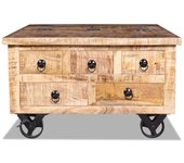 vidaXL Mesa de centro de madera maciza reciclada 70x70x38 cm Multicolor, Marrón, Mesita de Salón o Comedor o Auxiliar Mesa de Café Meuble Salón