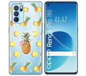Funda Silicona Transparente para Oppo Reno 6 Pro 5G diseño Piña Dibujos