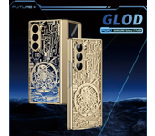 Luxury Mechanical Legend Plating Case for Samsung Galaxy Z Fold 6 5 4 3 2 Phone Cover Hinge Folding with Front Screen Glass Film
