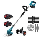 Cortacésped eléctrico de mano, recortador de hierba inalámbrico de 21V y 1300mAh, longitud ajustable, herramientas de jardín para batería Makita de 21V