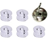 Universal Canillero y 5 Canillas Transparentes para Máquinas de Coser - Recambio Original de Gran Calidad