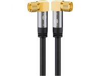 CABLEPELADO Cable Antena-satelite | Cable Sat HDTV 135 Ohm | Conector F Macho 90° a Conector F Macho 90° | HDTV, Full HD, Ultra HD (UHD/4K y Superior | Negro | 3 Metros