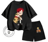 2024 Summer Most Popular Children's NARUTO Anime Character Print Design O-neck Lightweight Short Sleeve and Shorts Two-piece Set