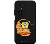 Funda original compatible con Xiaomi Redmi Note 11 Negro con un diseño de Bob Esponja Burgers