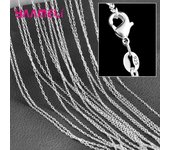 5PCS Solid 925 Sterling Silver Stamp Jewelry Chains Necklace with Lobster Clasps fit Men Women Pendant 18 Designs 16-30 Inch