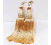 Respaldo de cortina 2 pelotas de tenis doradas para cortinas con borlas para orejas colgantes para cortinas con eslinga dorada