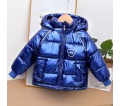 Winter New Boys Girls Thick Jacket Cartoon Bear Glossy Antifouling Lining Plus Velvet Keep Warm Hooded Snowsuit For 2-6 Years