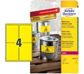 Avery Etiquetas Amarillas de Poliéster para Impresoras Láser - 99.1 X 139 Mm