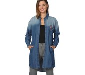 Sobrecamisa SINTY denim efecto desgastado con manga larga y bajo redondeado - REF: SI-260115