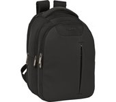 SAFTA | MOCHILA PC 15,6 Y 14,1 CON TAB 9,7 CON USB SAFTA BUSINESS "BLACK" - Mochila Escolar Licencia Oficial - Diseño Ergonómico - Amplio Espacio de Almacenamiento - Bolsillos Multifuncionales
