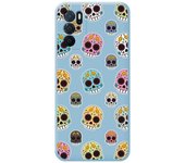 Funda Silicona Líquida Azul para Oppo A16 / A16s diseño Catrina Dibujos