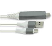 Ociodual Cable Adaptador 4K de USB Tipo C a HDTV con Alimentacion Blanco para Ordenadores Portatiles Laptops TV HDTV Smartphones con modo DP ALT S22 S21 S20 S10 S9 S8 P40 P30 P20 Conversor Toma de Carga