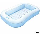 Piscina Hinchable para Niños Intex Rectangular Azul Blanco 90 L 166 x 25 x 100 cm (6 Unidades)