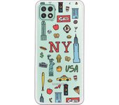 Funda compatible con Samsung Galaxy A22 5G - Be Unique Funda Gel New York